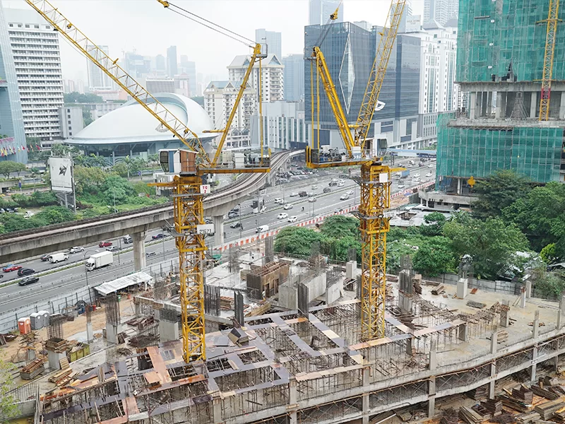 Gr&uacute;a torre con pluma QTD6024-16/18t, gr&uacute;a torre dedicada a la exportaci&oacute;n